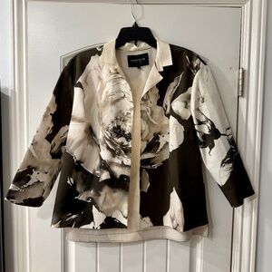 Lafayette 148 New York Floral Silk Jacket | Size P (Petite)
